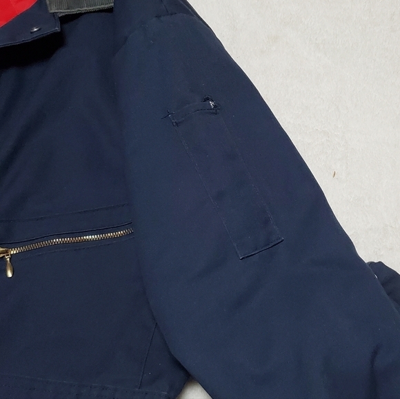 Vintage Wrangler Big Ben Navy Red Quilted Insulated Coveralls USA Made Medium - Picture 12 of 16